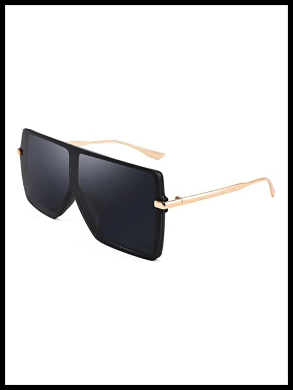 Oversized Flat Top Shield Sunglasses Women Men Square Rimless UV400